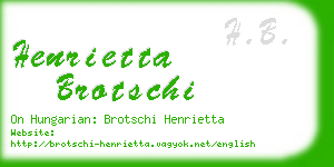 henrietta brotschi business card